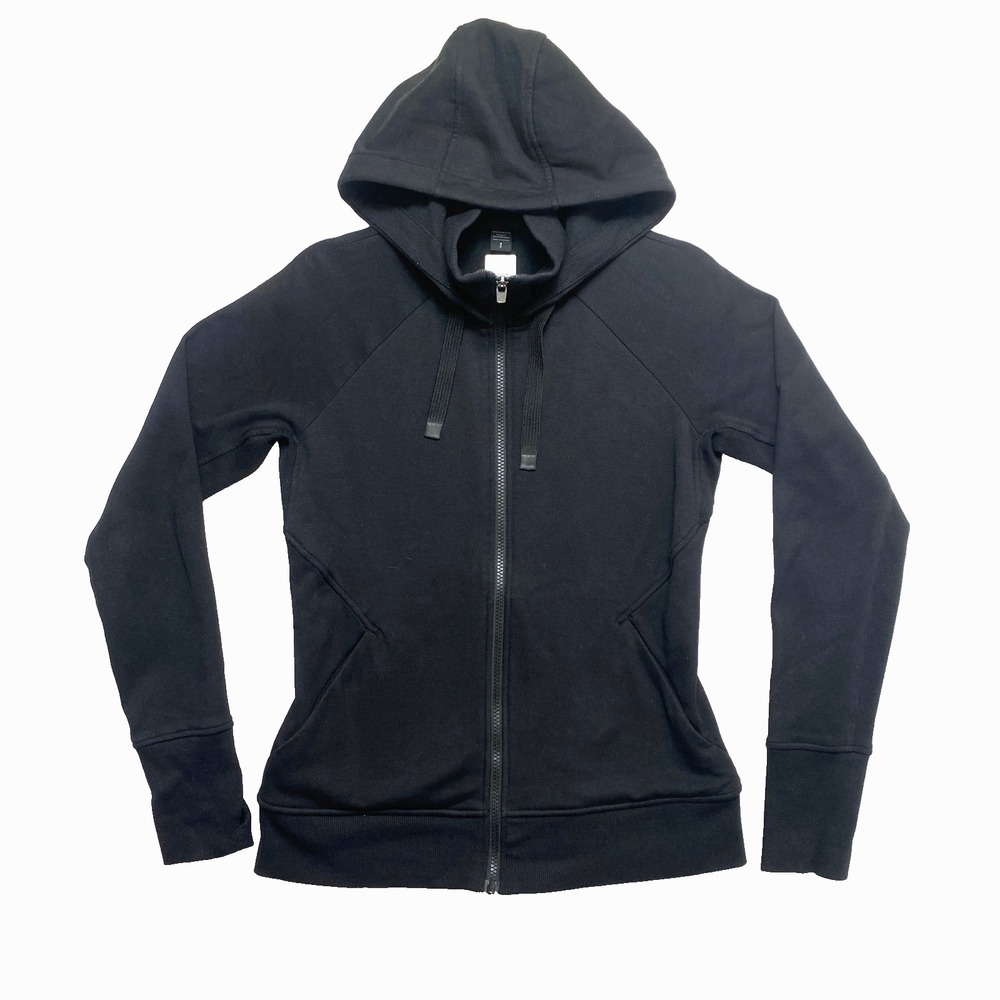 Athleta Triumph Hoodie Womens SP Black Full Zip Sweatshirt Jacket